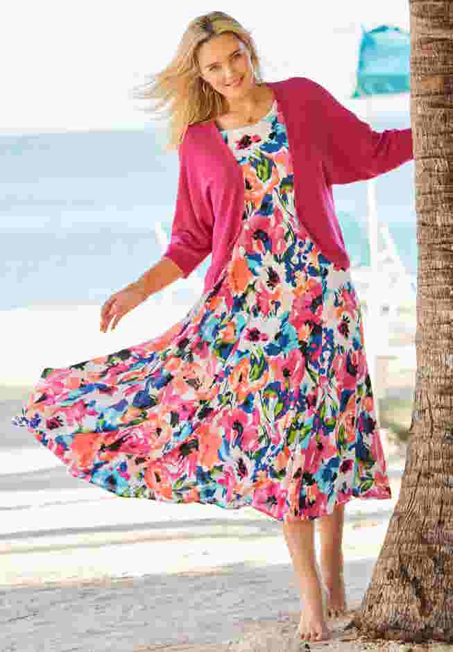 Short-Sleeve Crinkle Dress image number 3