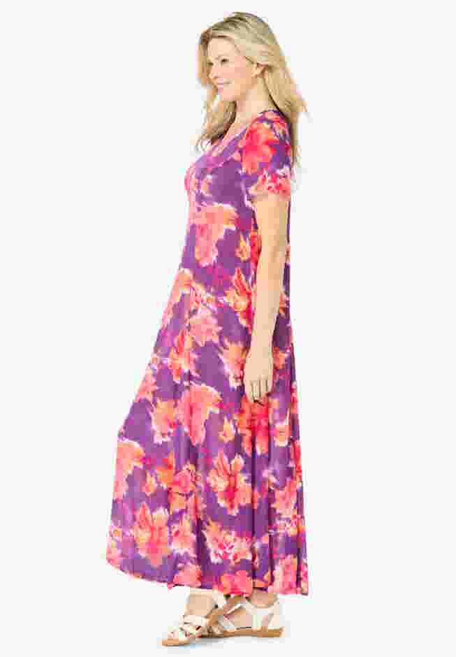 Short-Sleeve Crinkle Dress image number 2