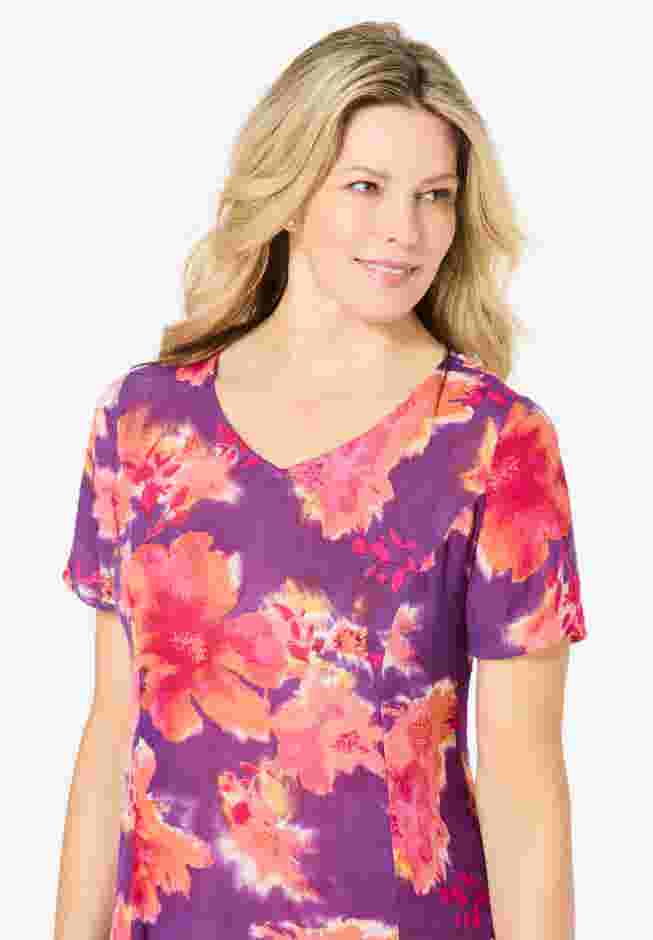 Short-Sleeve Crinkle Dress image number 3