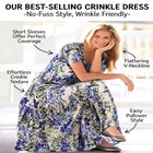 Printed Short-Sleeve Crinkle Maxi Dress image number 3