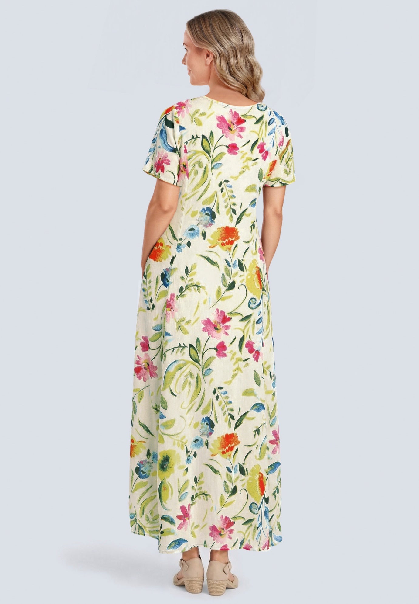 Short-Sleeve Crinkle Dress image number 1