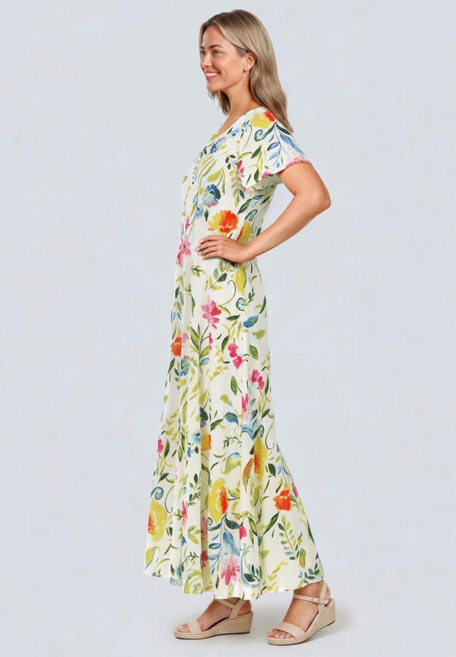 Short-Sleeve Crinkle Dress image number 2