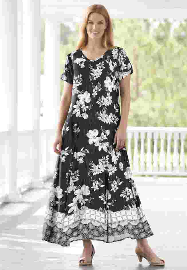 Short-Sleeve Crinkle Dress image number 0
