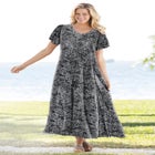 Short-Sleeve Crinkle Dress image number null