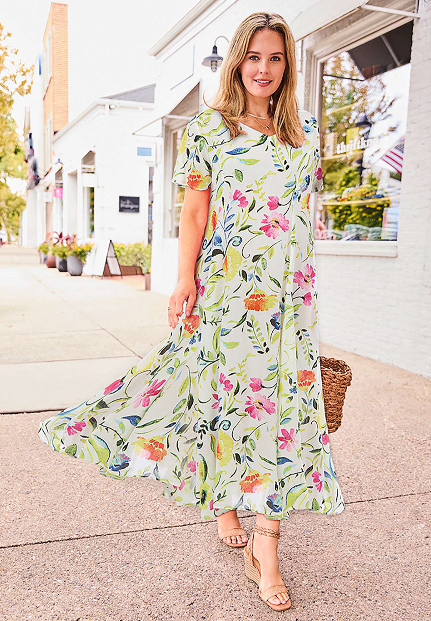 Short-Sleeve Crinkle Dress image number 0