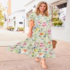 Short-Sleeve Crinkle Dress image number null