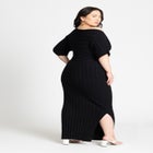 Mixed Directional Rib Midi Dress image number null