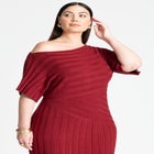 Mixed Directional Rib Midi Dress image number null