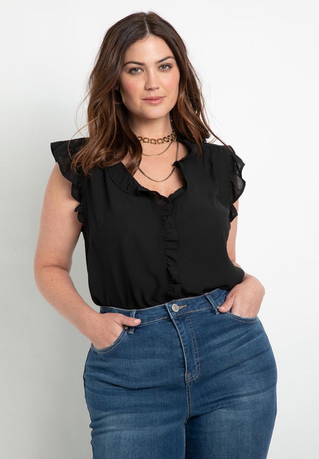 Ruffle Placket Shell image number 0