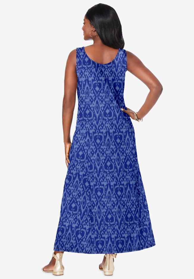 Stretch Cotton Tank Maxi Dress image number 1