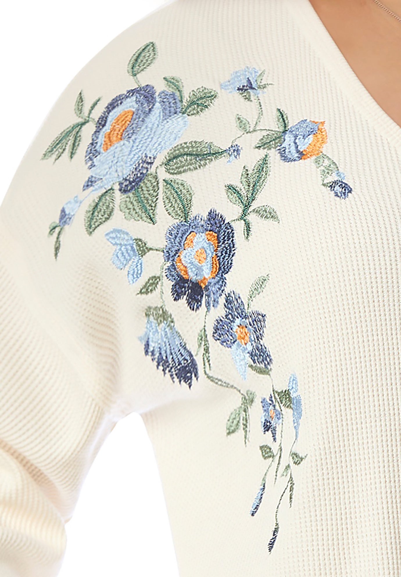 Waffle Thermal V-Neck Tee image number 4