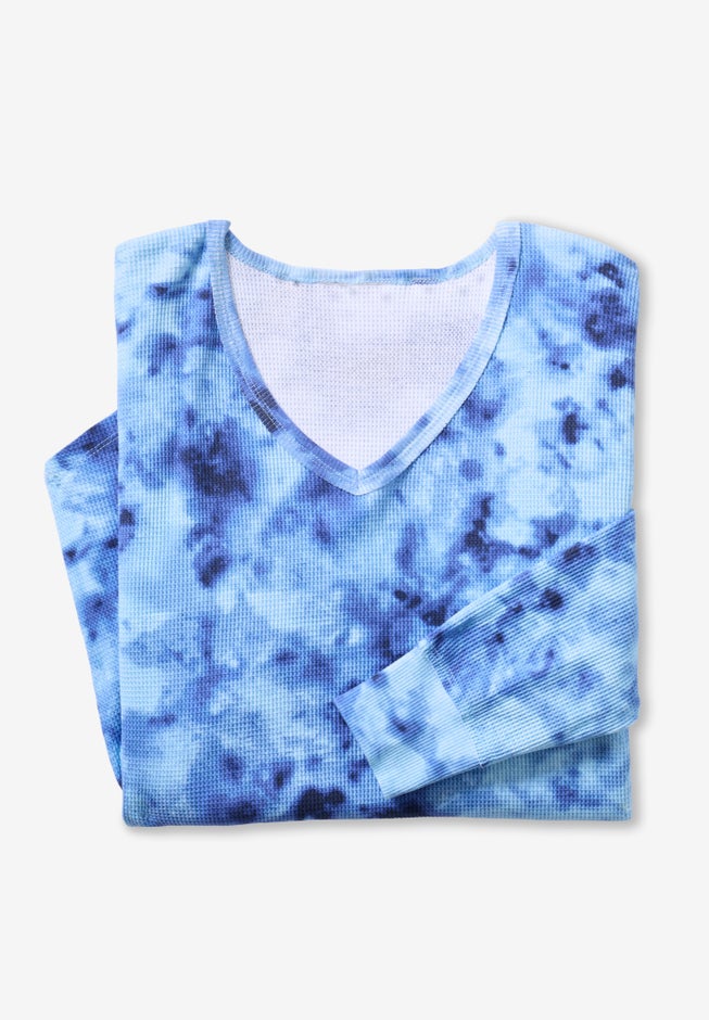 Waffle Thermal V-Neck Tee image number 6