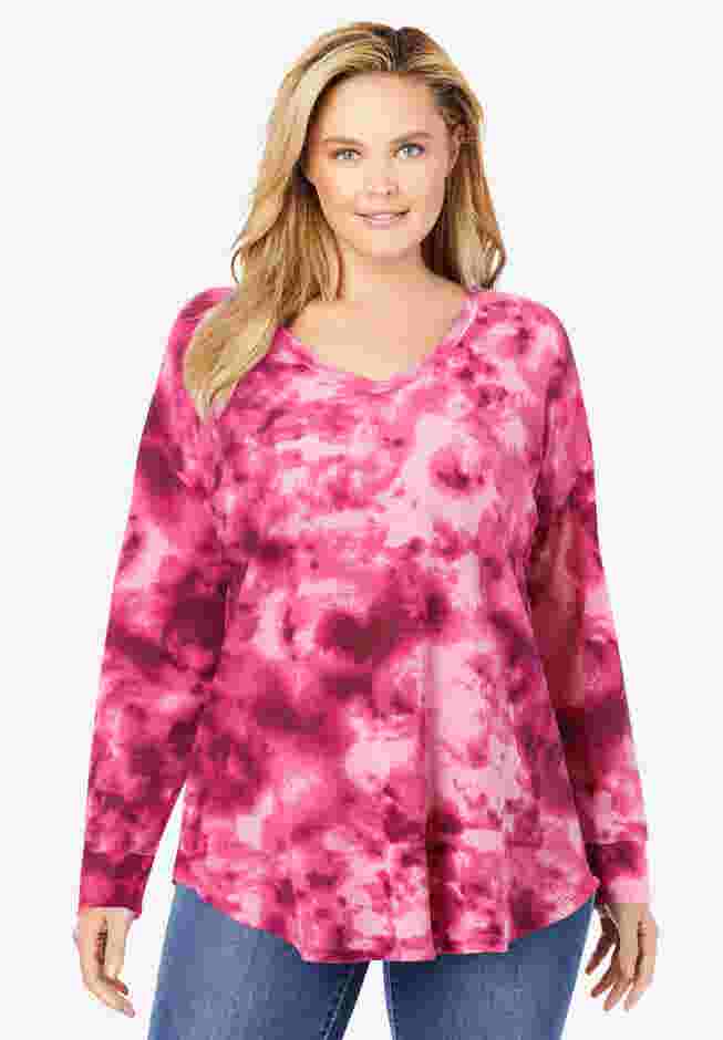 Waffle Thermal V-Neck Tee image number 5