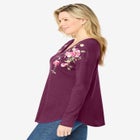 Waffle Thermal V-Neck Tee image number null