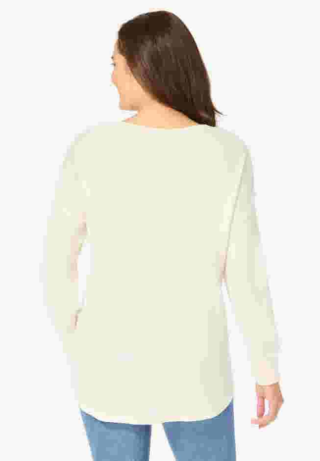 Waffle Thermal V-Neck Tee image number 1