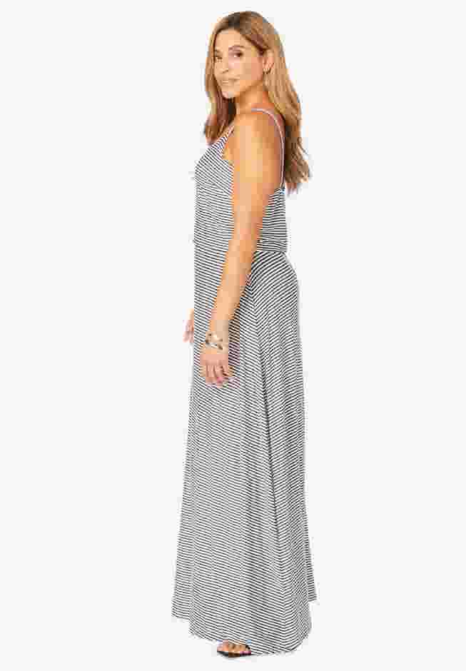 Stretch Knit Blouson Maxi Dress image number 4