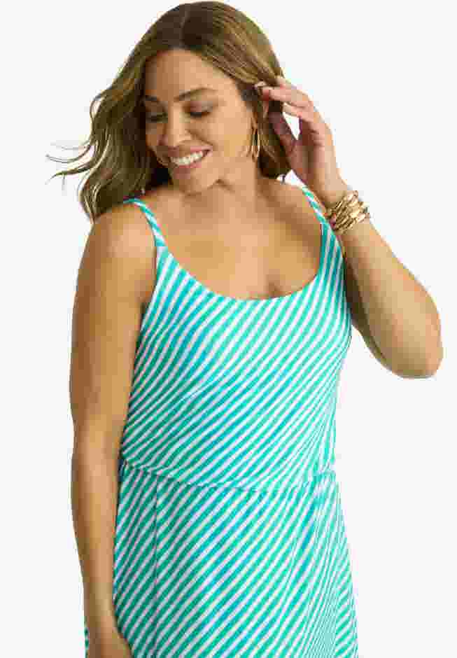 Stretch Knit Blouson Maxi Dress image number 3