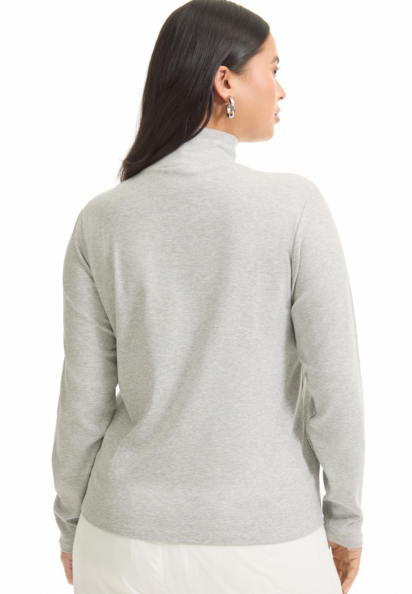 Ribbed Mock Neck Top image number 1