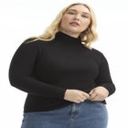 Ribbed Mock Neck Top image number null