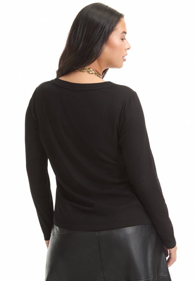 Ribbed Scoopneck Top image number 1