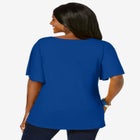 Stretch Knit Flutter Sleeve Tunic image number null