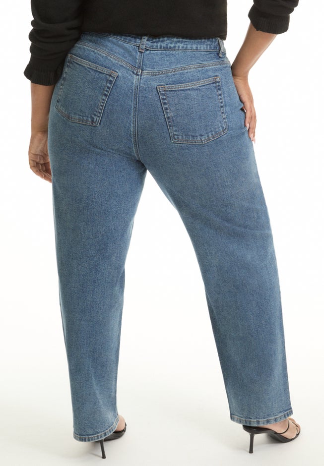 Curvie-Fit High-Rise Straight-Leg Stretch Jeans image number 1