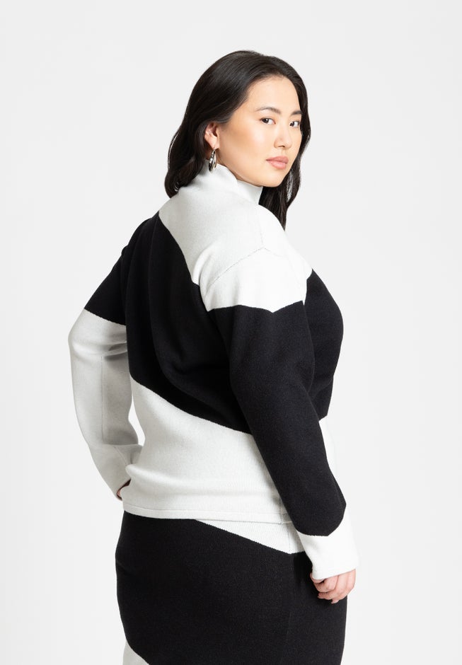 Diagonal Stripe Sweater image number 2