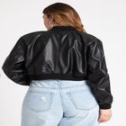 Faux Leather Bomber Jacket image number null