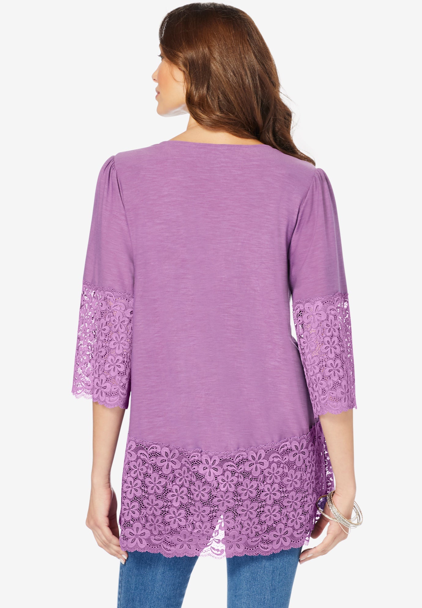 Lace-Hem Pintuck Tunic image number 1
