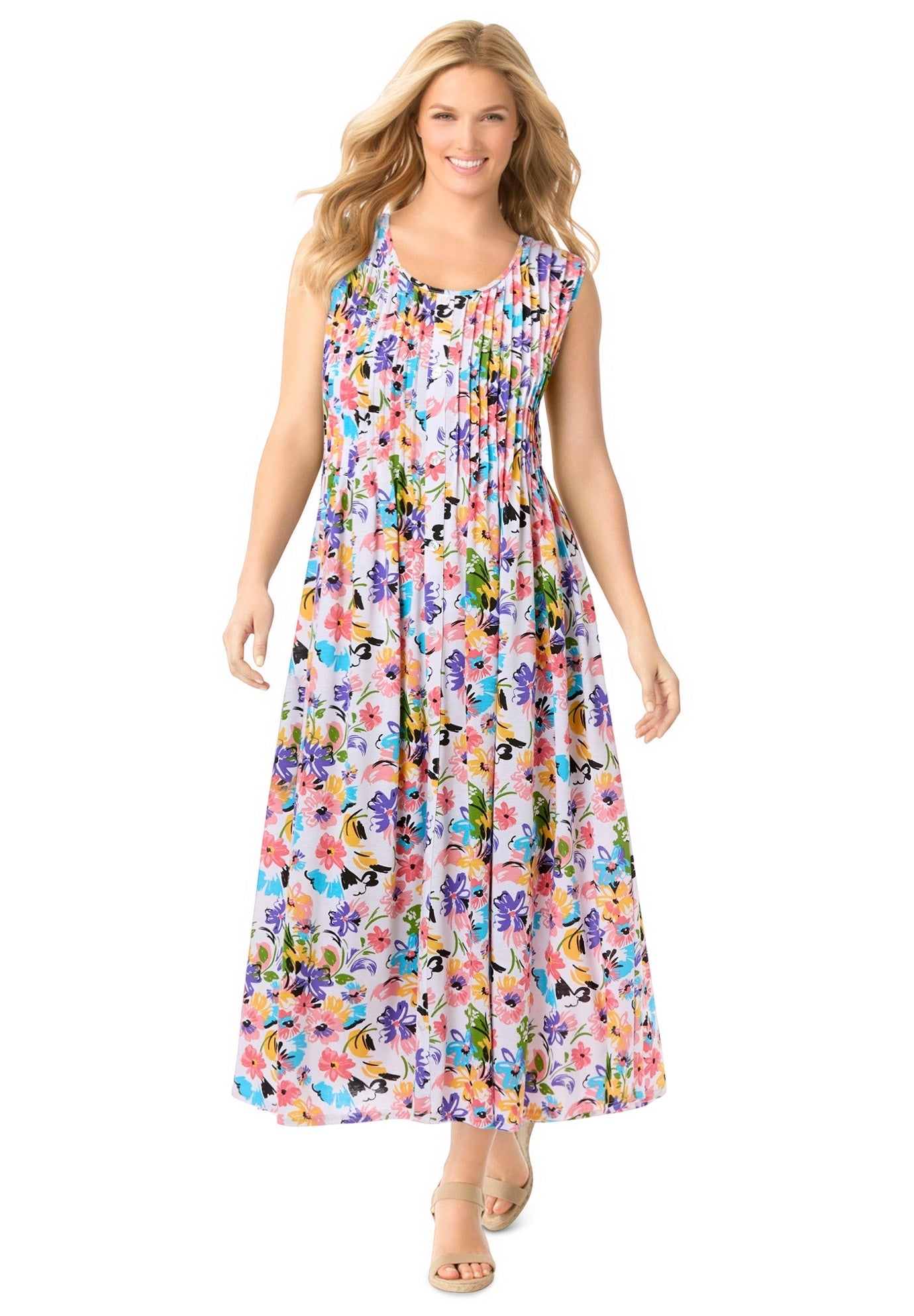 Pintucked Sleeveless Dress image number 0