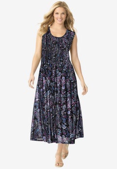 Pintucked Sleeveless Dress