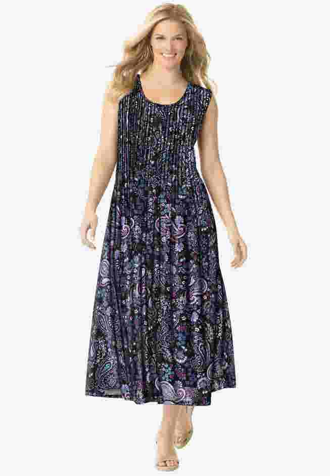 Pintucked Sleeveless Dress image number 0