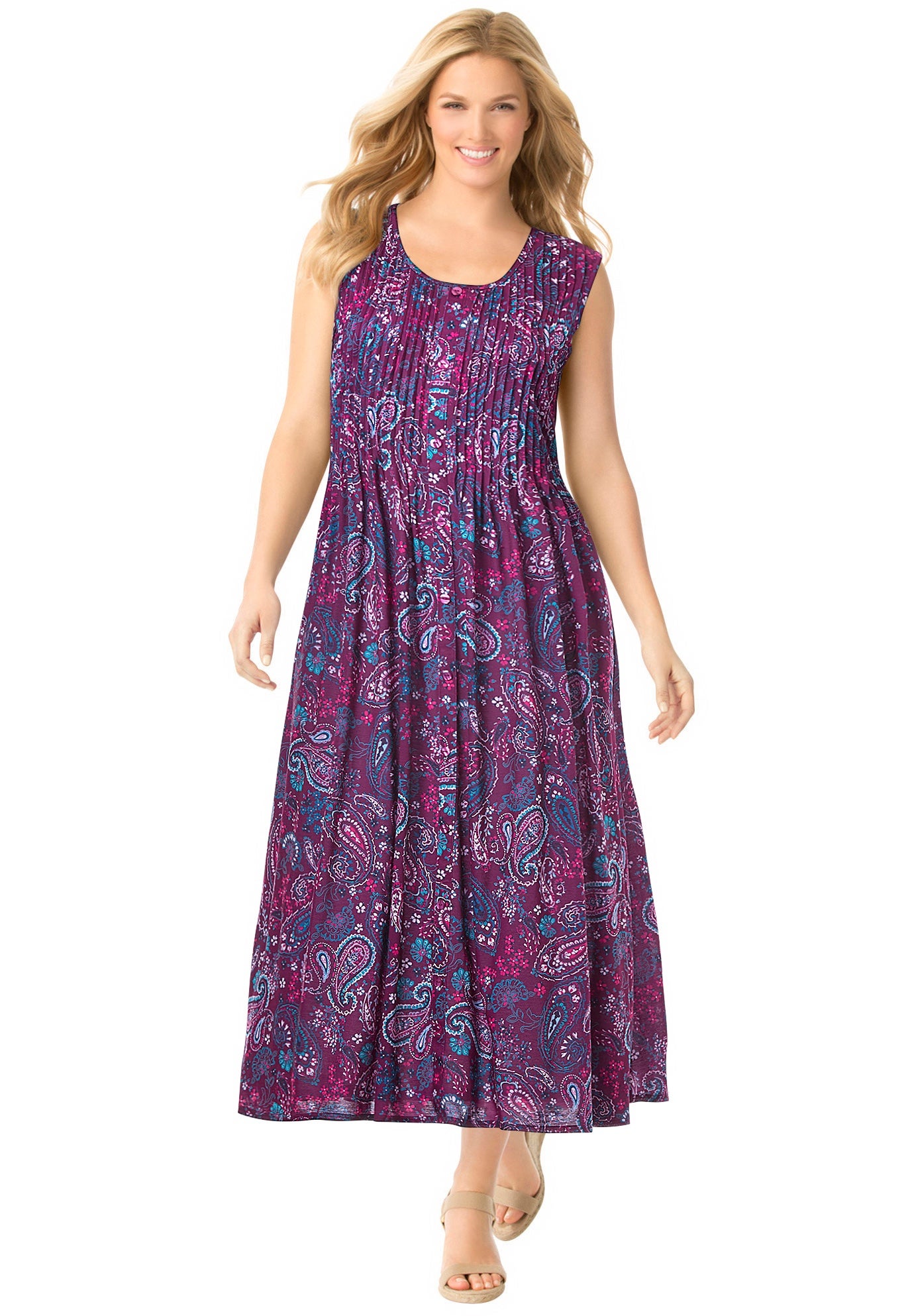 Pintucked Sleeveless Dress image number 0