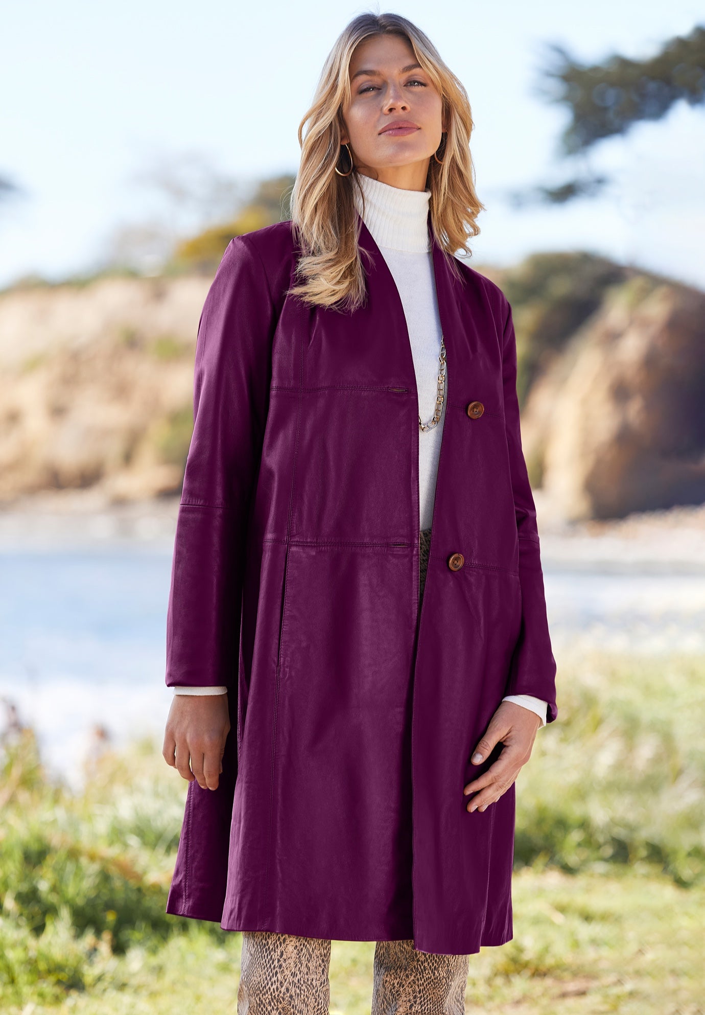 Leather Swing Coat image number 0