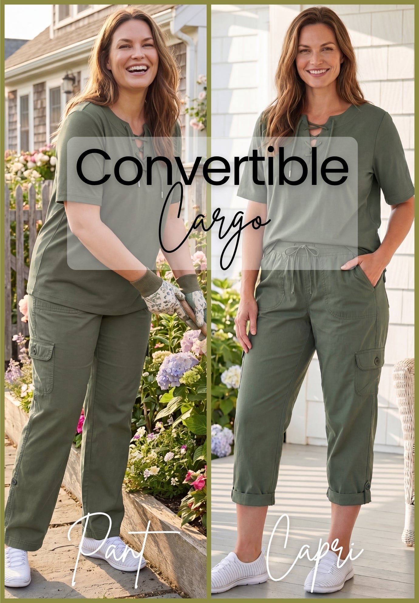 2 in 1 Convertible Cargo Pant to Capri image number 0