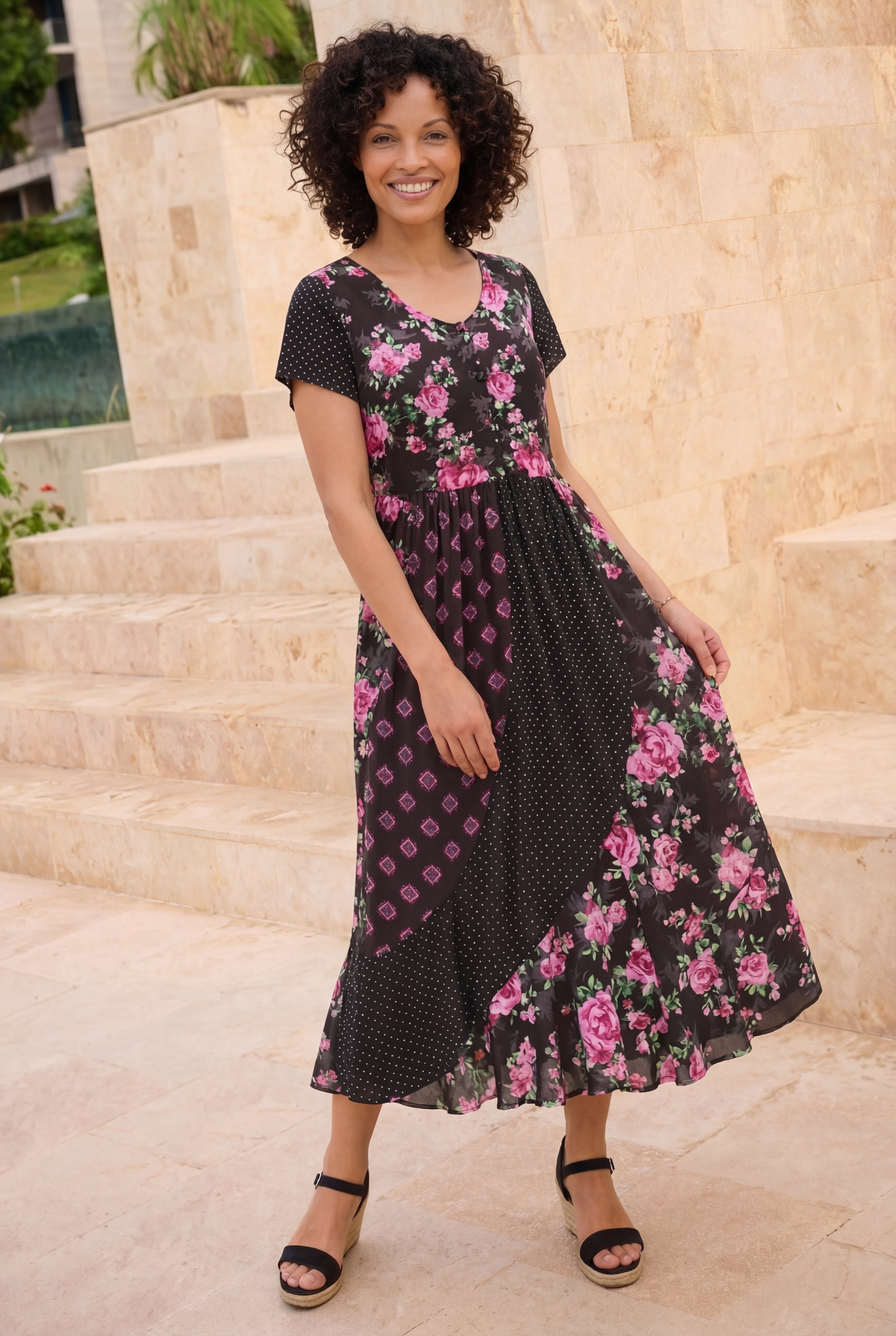 Mixed Print Maxi Dress image number 0