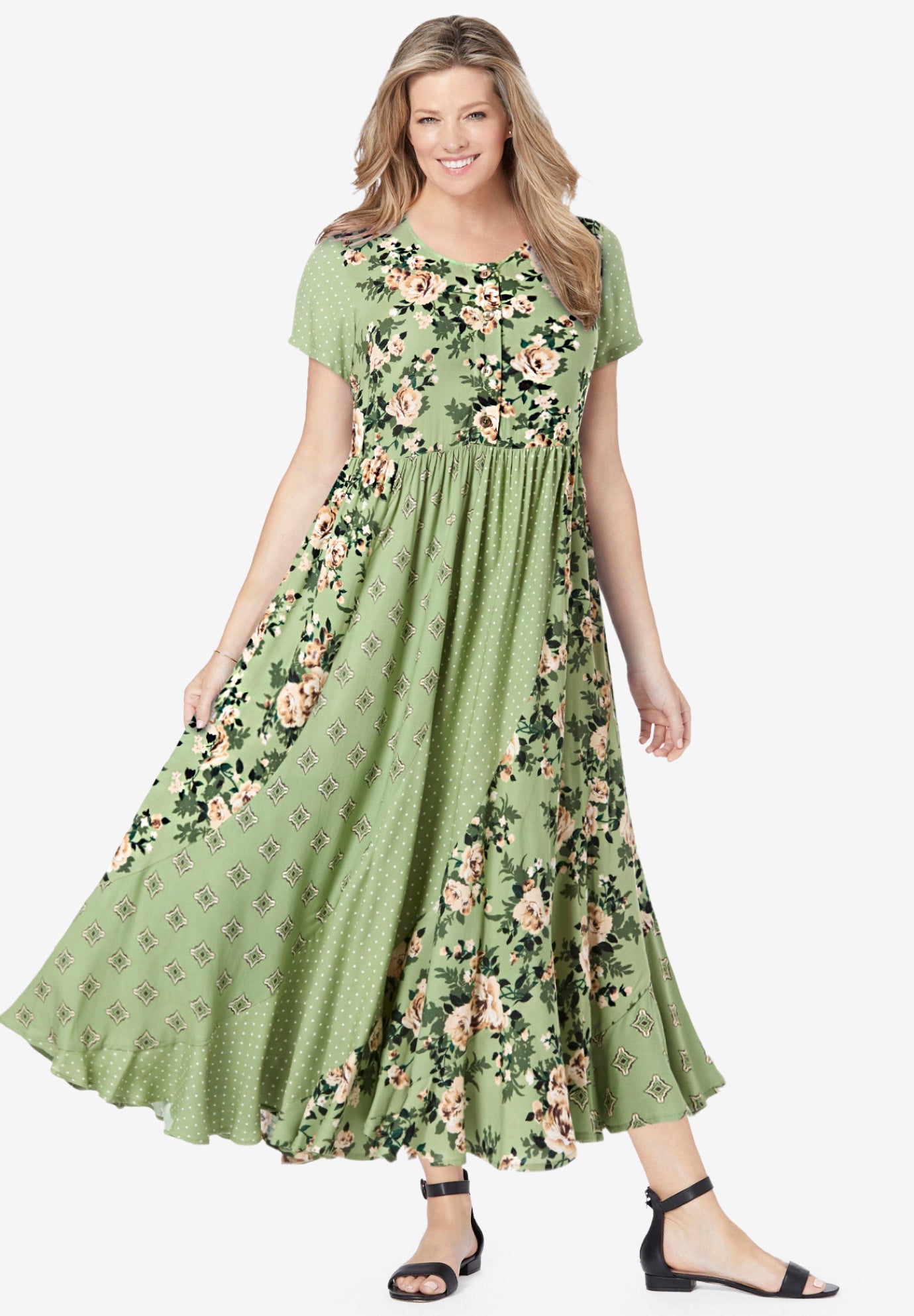 Mixed Print Maxi Dress image number 0