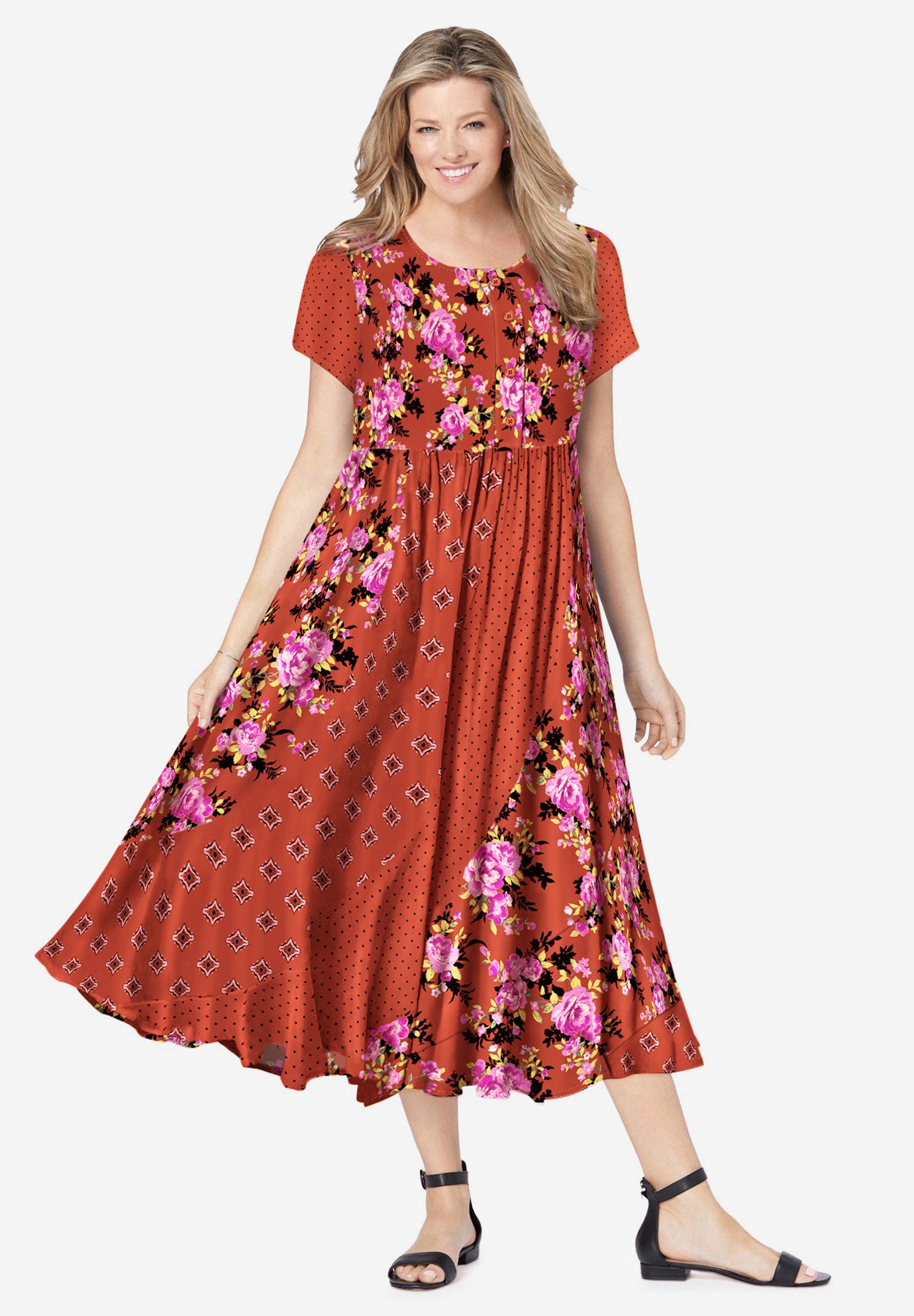 Mixed Print Maxi Dress image number 0