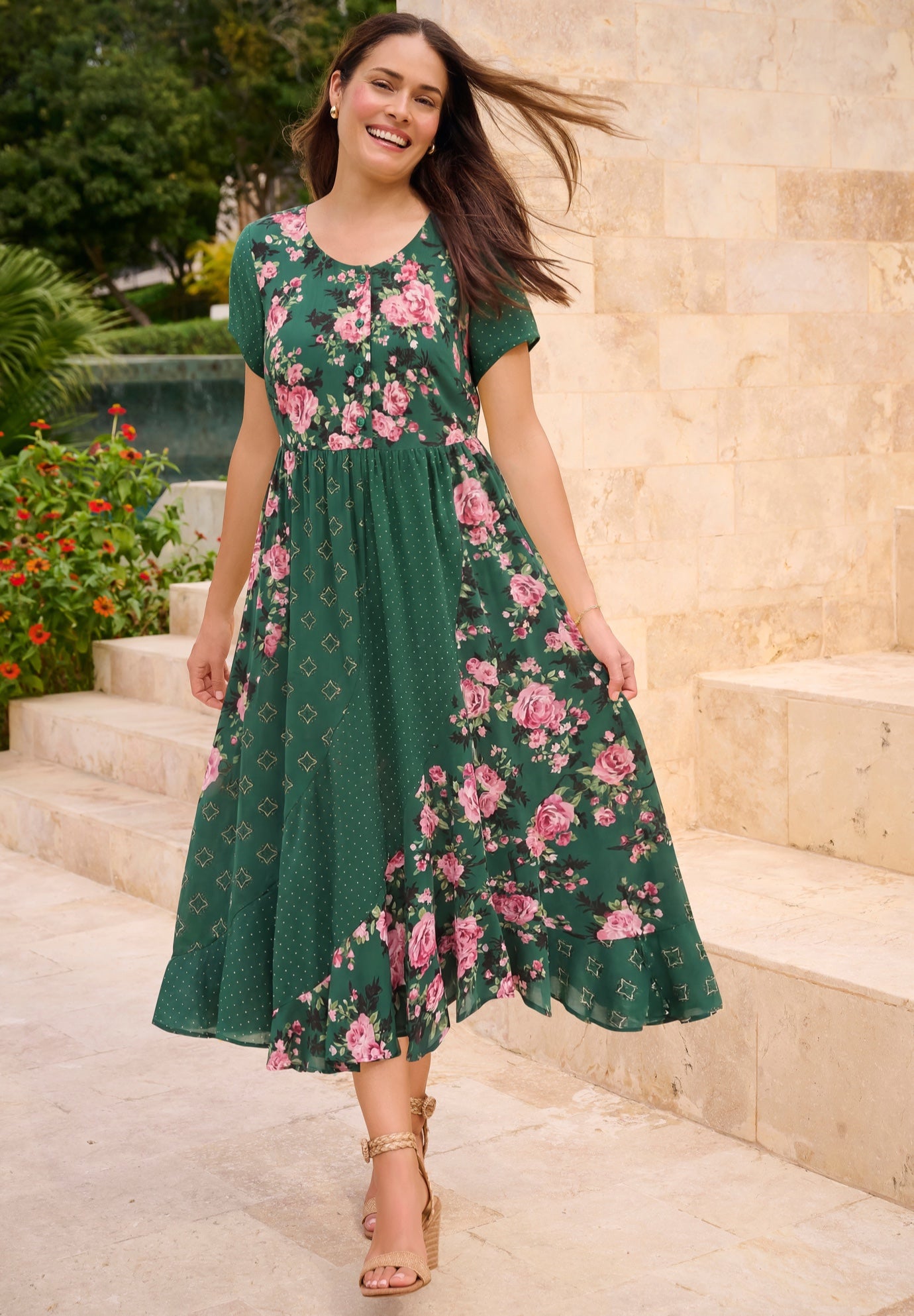 Mixed Print Maxi Dress image number 0