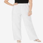 Lightweight Linen-Blend Straight-Leg Pants image number null
