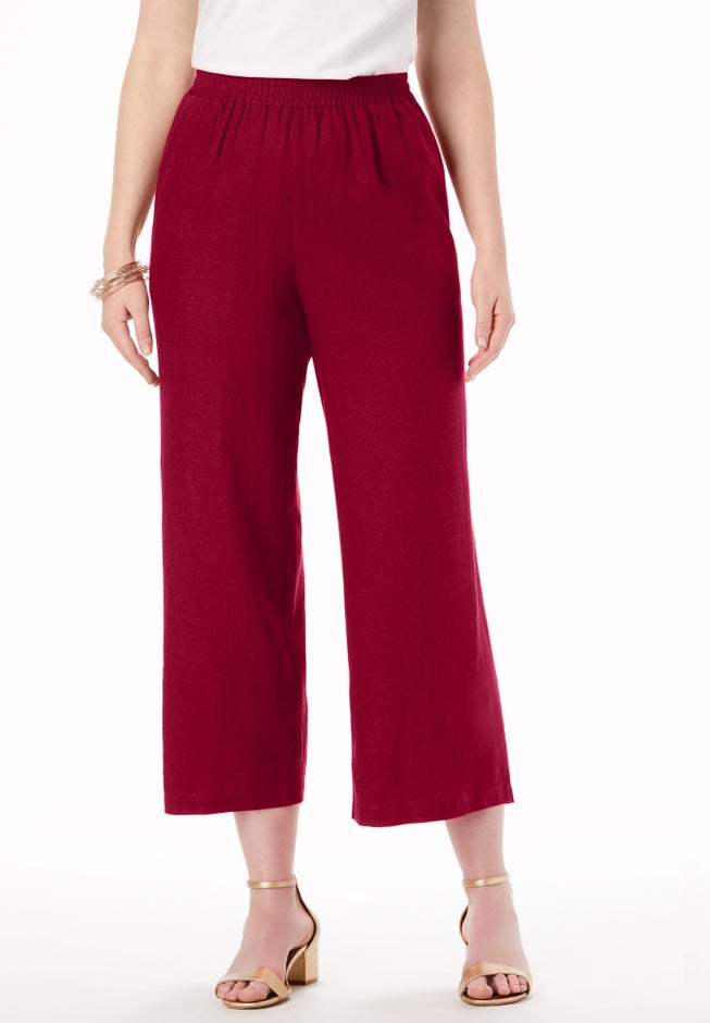 Wide Leg Linen Crop Pant image number 0