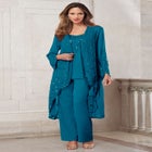 Plus Size Beaded Georgette 3-piece Pant Set &ndash; Formal Wear image number null