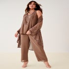 Plus Size Beaded Georgette 3-piece Pant Set &ndash; Formal Wear image number null