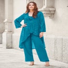 Plus Size Beaded Georgette 3-piece Pant Set – Formal Wear image number null