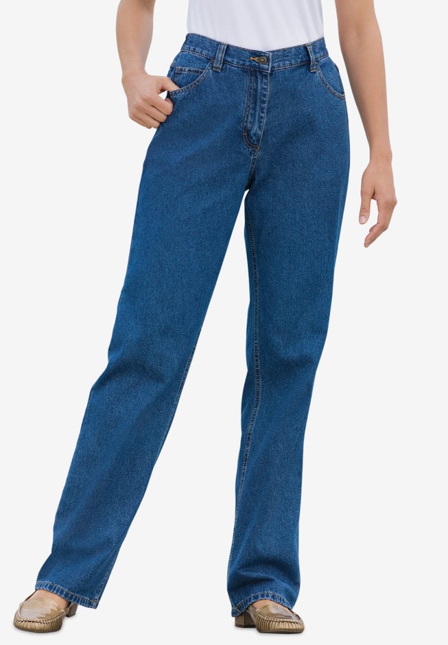 Perfect All-Cotton Back-Elastic Denim Jeans image number 1