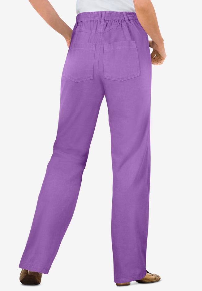 Perfect Back-Elastic Gap-Free Straight-Leg Cotton Jeans image number 1