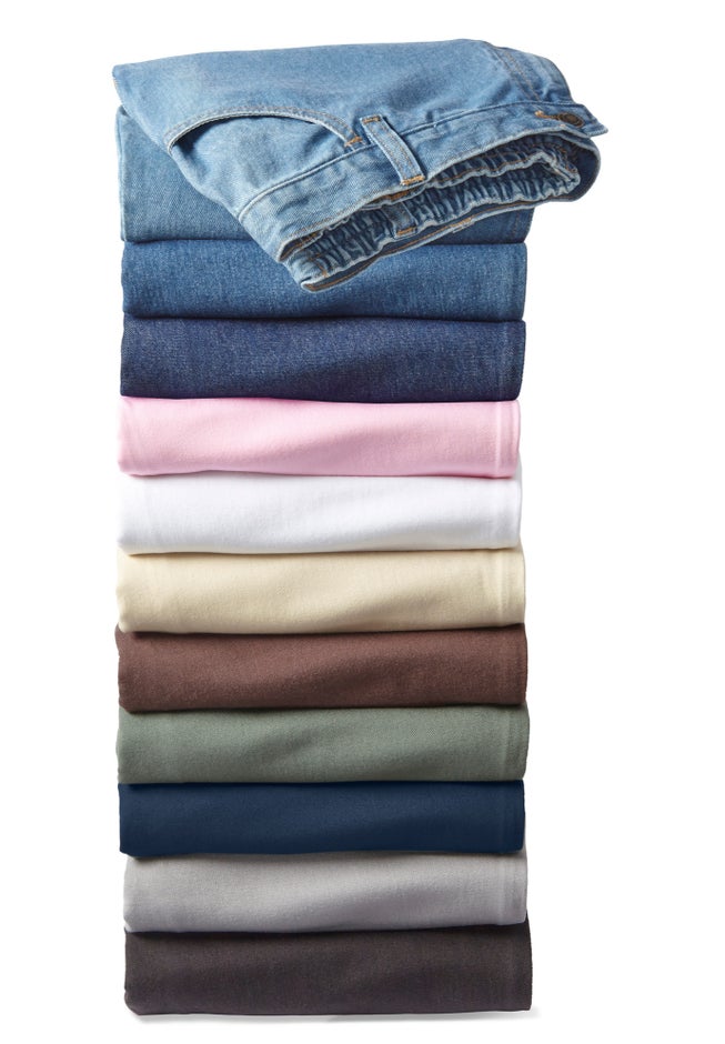 Perfect Back-Elastic Gap-Free Straight-Leg Cotton Jeans image number 4