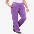 Perfect Back-Elastic Gap-Free Straight-Leg Cotton Jeans image number null