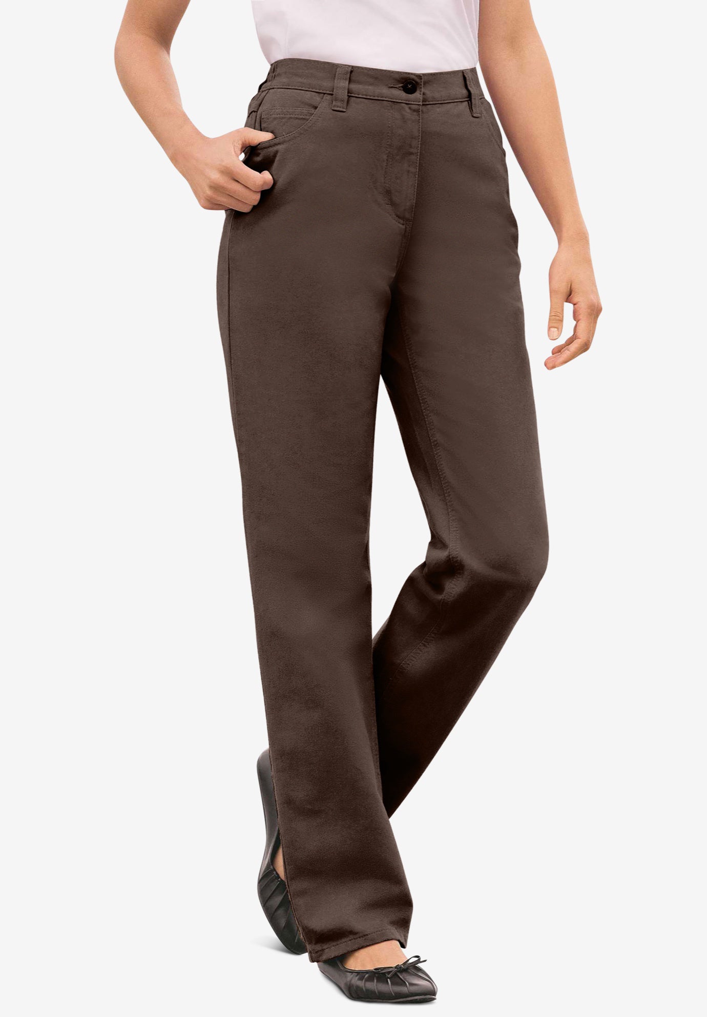 Perfect Back-Elastic Gap-Free Straight-Leg Cotton Jeans image number 0
