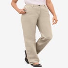 Perfect Back-Elastic Gap-Free Straight-Leg Cotton Jeans image number 4
